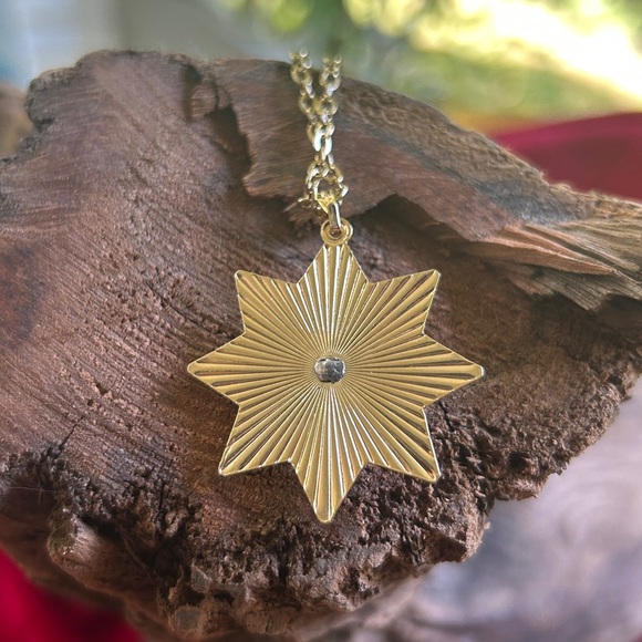 🍓GOLD PLATED VINTAGE DECEMBER BIRTHSTONE NECKLACE RELIGIOUS TURQUOISE NECKLACE - Picture 3 of 4